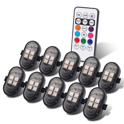 Pack de 10 luces LED de ambiente inalámbricas para coche con mando Neonride