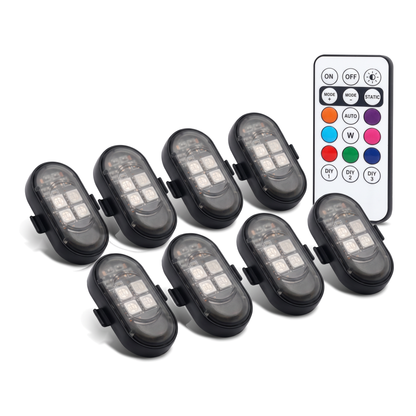 Pack de 8 luces LED de ambiente inalámbricas para coche con mando Neonride